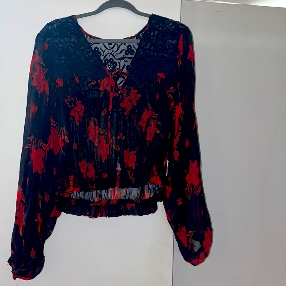 Free People Dressy balloon sleeve top